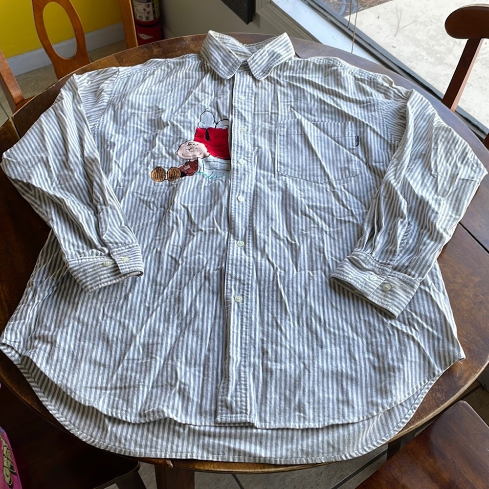Peanuts Snoopy button down “too cute” 2X